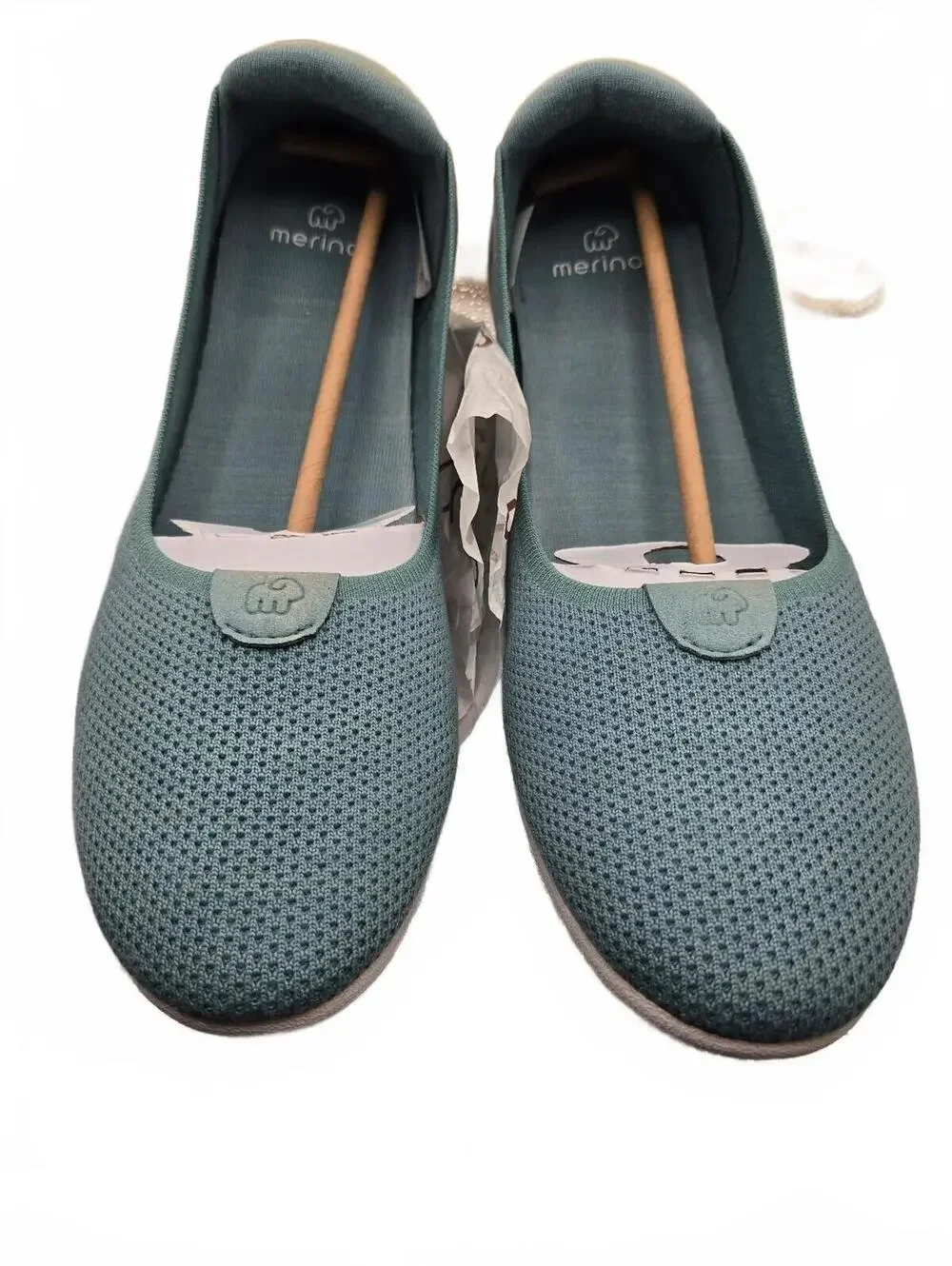 Merinos Women's Blue Knit Slip-On ballet Flats Size 12 New